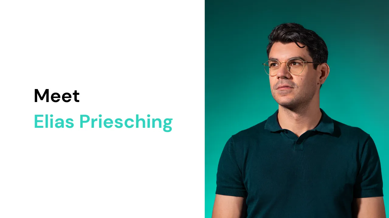 Portrait of Elias Priesching, VP of Sales at fiskaly
